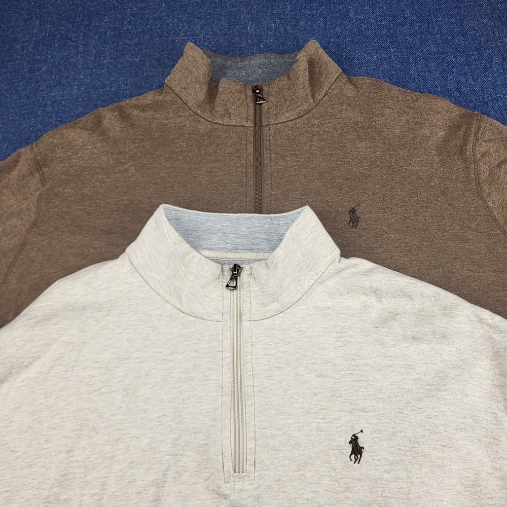 Polo by Ralph Lauren Brown and Light Gray Zip-Up Sweaters (2-Pack)